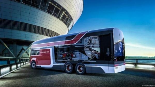 <br />
			Российский дизайнер придумал автобус для перевозки Porsche (13 фото)